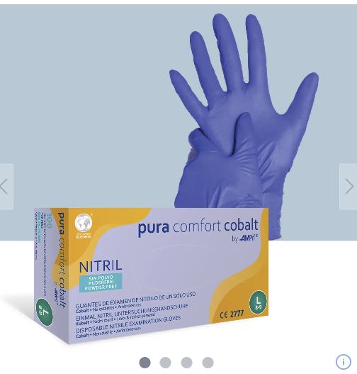 Luva De Exame Nitrilo Puracomfort Cobalt